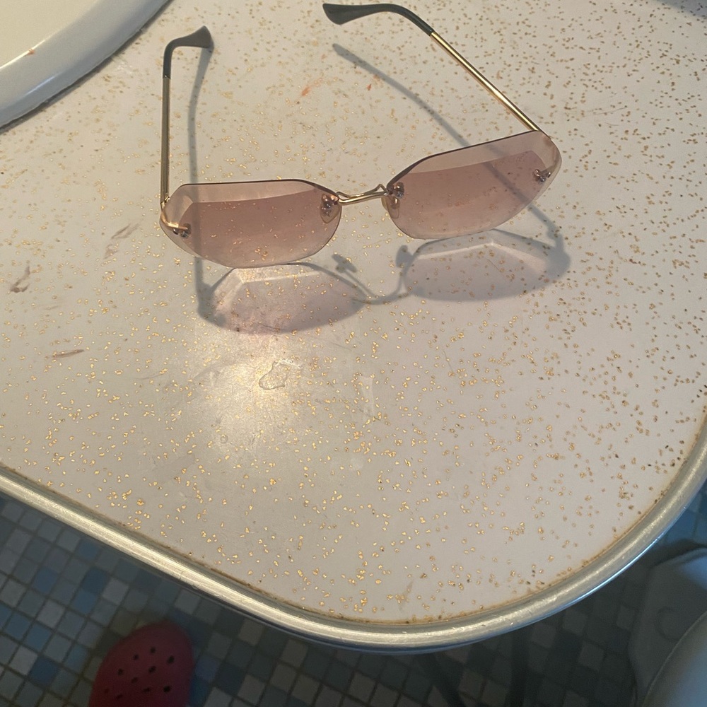Rimless Chanel Rose Gold Sunglasses